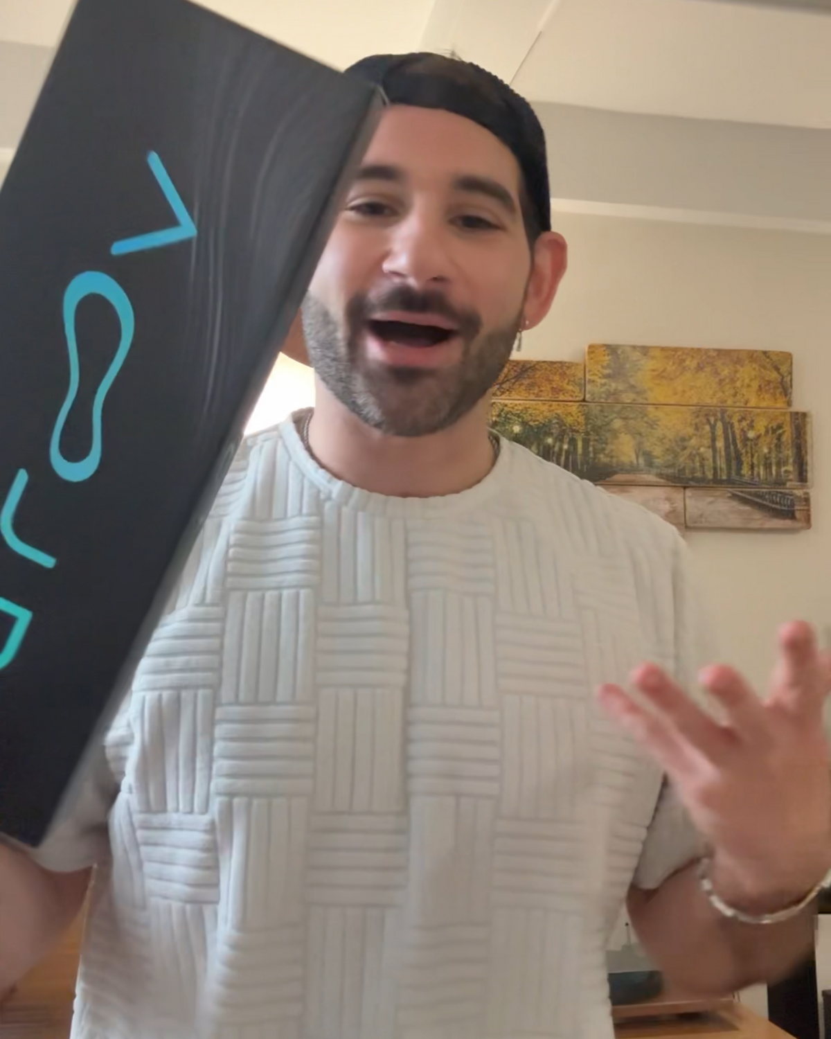 Dan holding his first box of Groovs