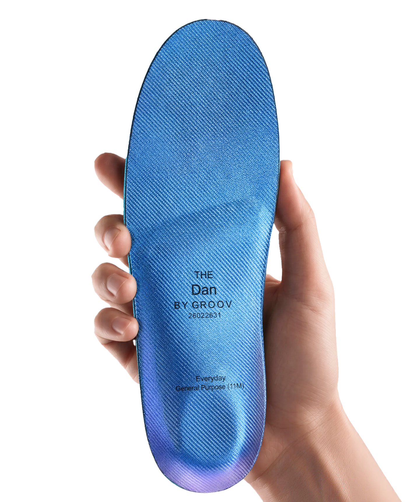 Custom insole held in hand