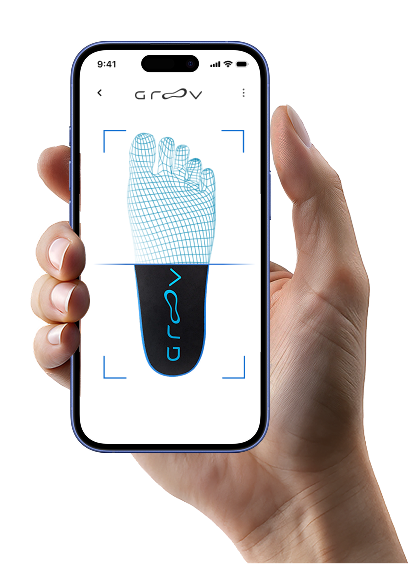 Phone scanning a foot for custom fit